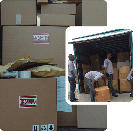 Movers loading boxes