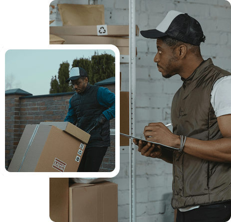 Delivery person with package